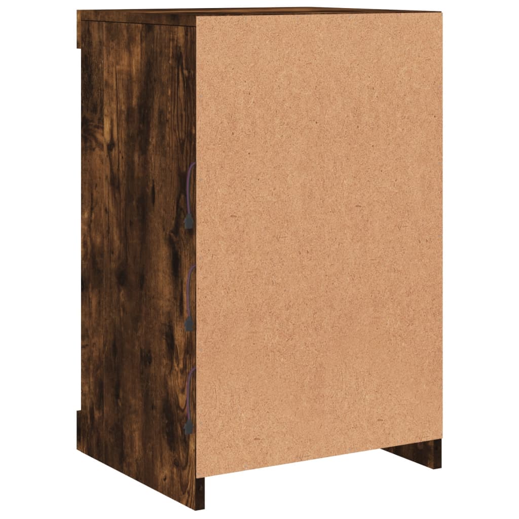 Credenza con Luci LED Rovere Fumo 41x37x67 cm - homemem39