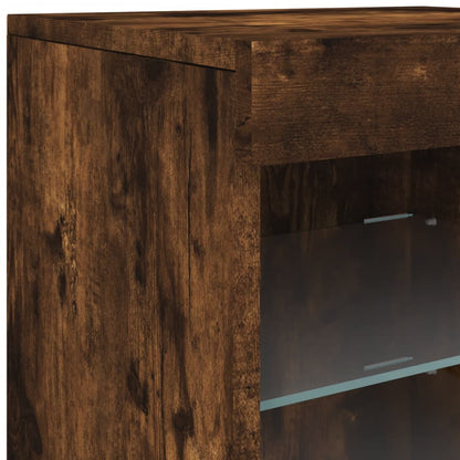 Credenza con Luci LED Rovere Fumo 41x37x67 cm - homemem39