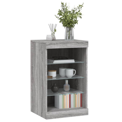 Credenza con Luci LED Grigio Sonoma 41x37x67 cm - homemem39