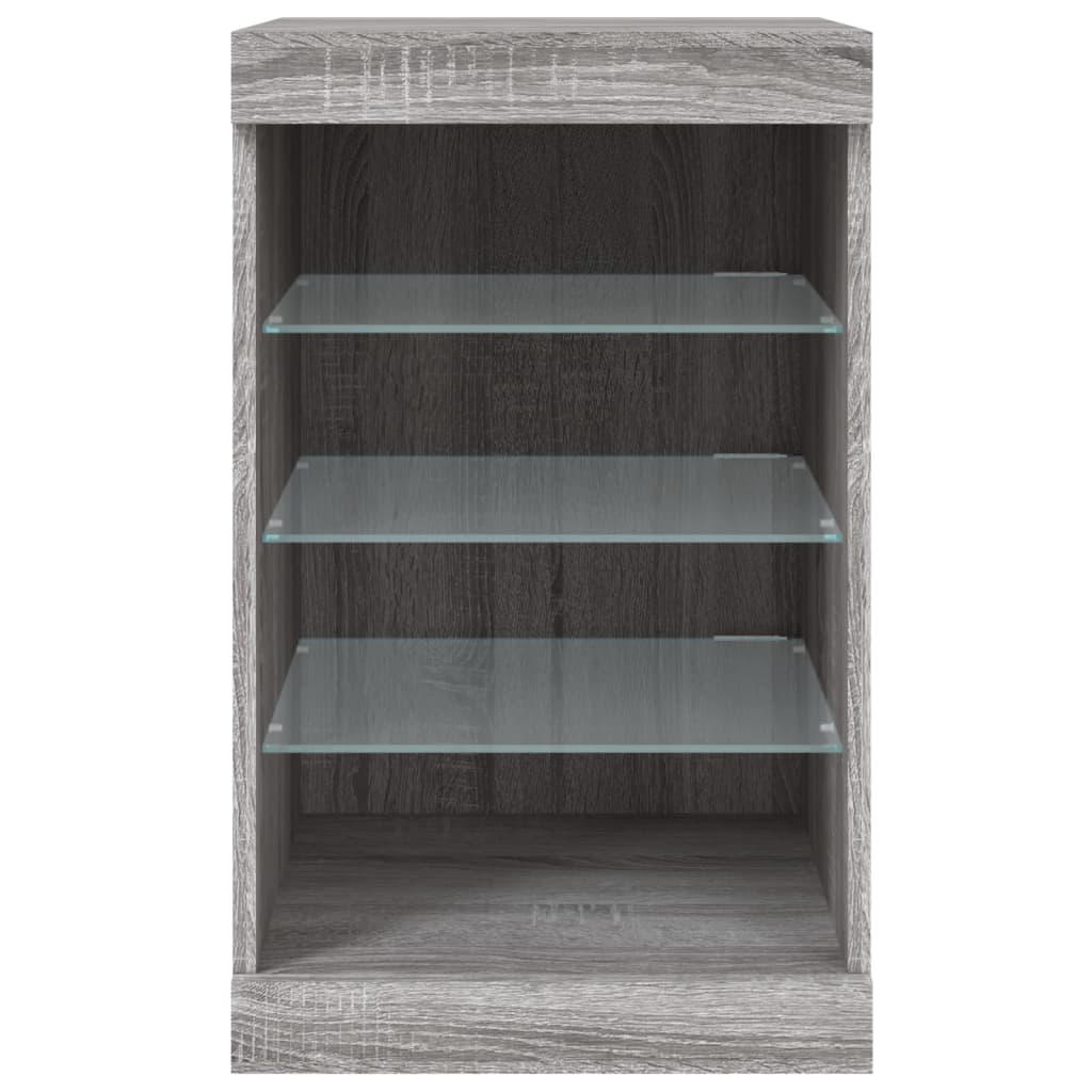 Credenza con Luci LED Grigio Sonoma 41x37x67 cm - homemem39