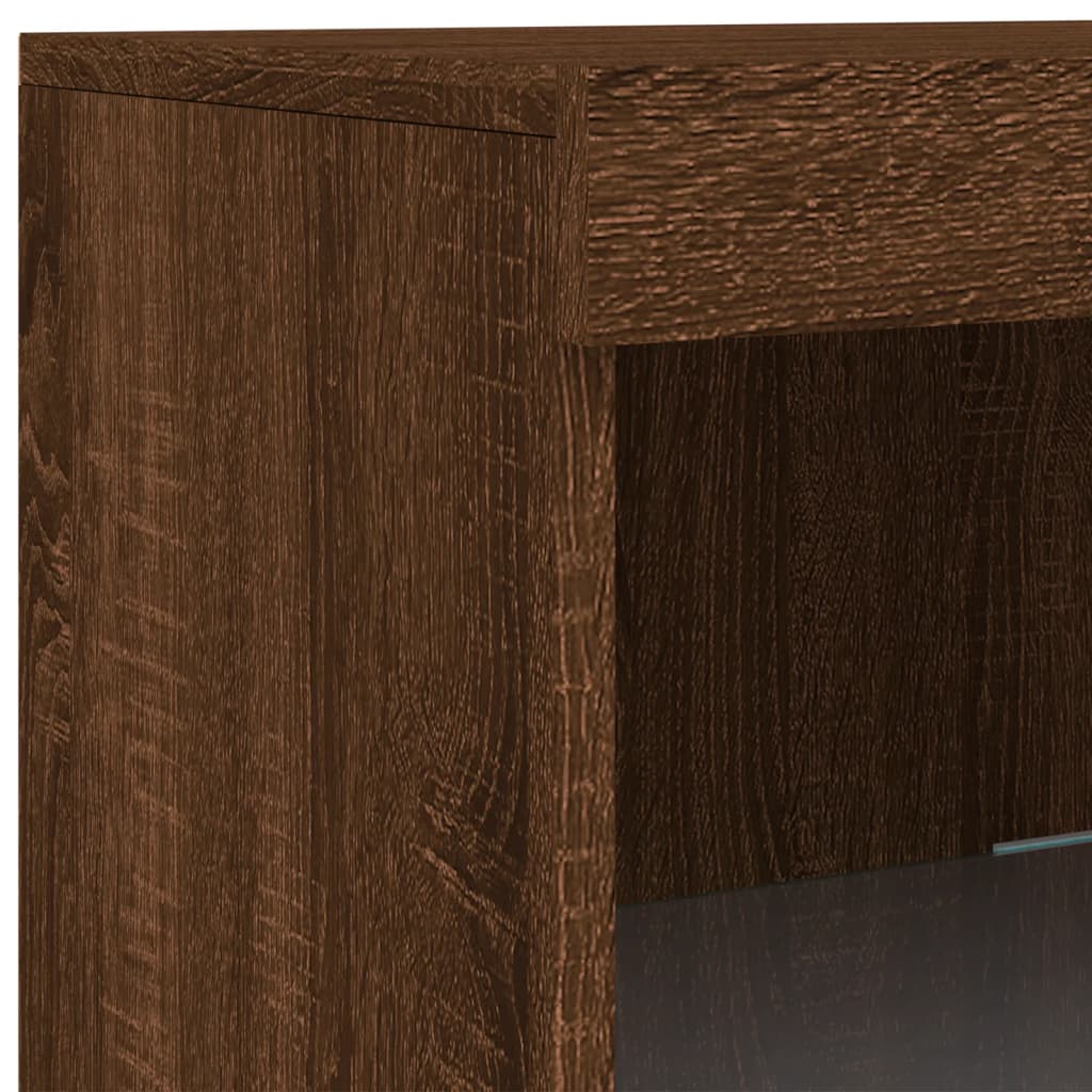 Credenza con Luci LED Rovere Marrone 41x37x100 cm - homemem39