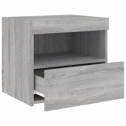 Comodini con Luci LED 2pz Grigio Sonoma 50x40x45 cm - homemem39