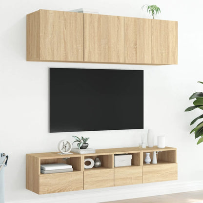 Mobili TV Muro 2pz Rovere Sonoma 40x30x30 cm Legno Multistrato - homemem39