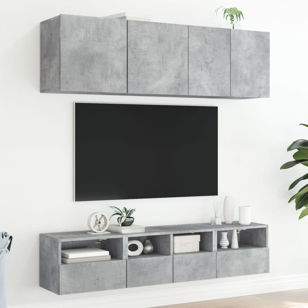 Mobile TV a Parete Grigio Cemento 40x30x30 cm Legno Multistrato - homemem39