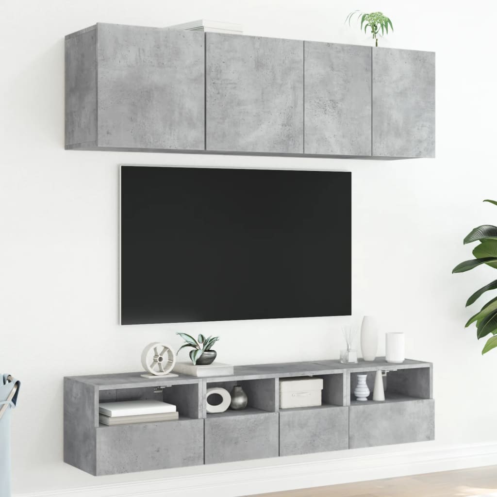 Mobili TV Muro 2pz Grigio Cemento 40x30x30 cm Legno Multistrato - homemem39