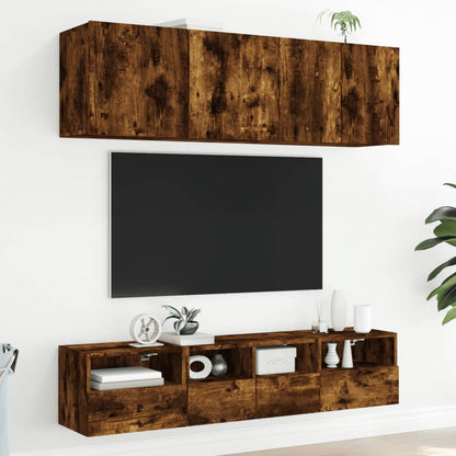 Mobili TV a Muro 2 pz Rovere Fumo 40x30x30 cm Legno Multistrato - homemem39