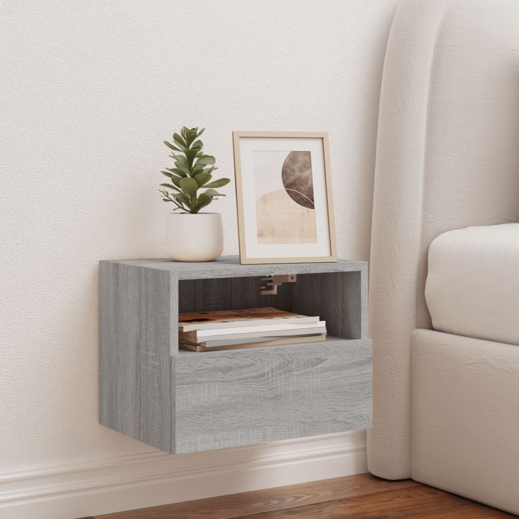 Mobile TV Parete Grigio Sonoma 40x30x30 cm in Legno Multistrato - homemem39