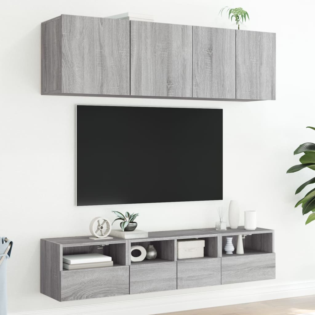 Mobile TV Parete Grigio Sonoma 40x30x30 cm in Legno Multistrato - homemem39