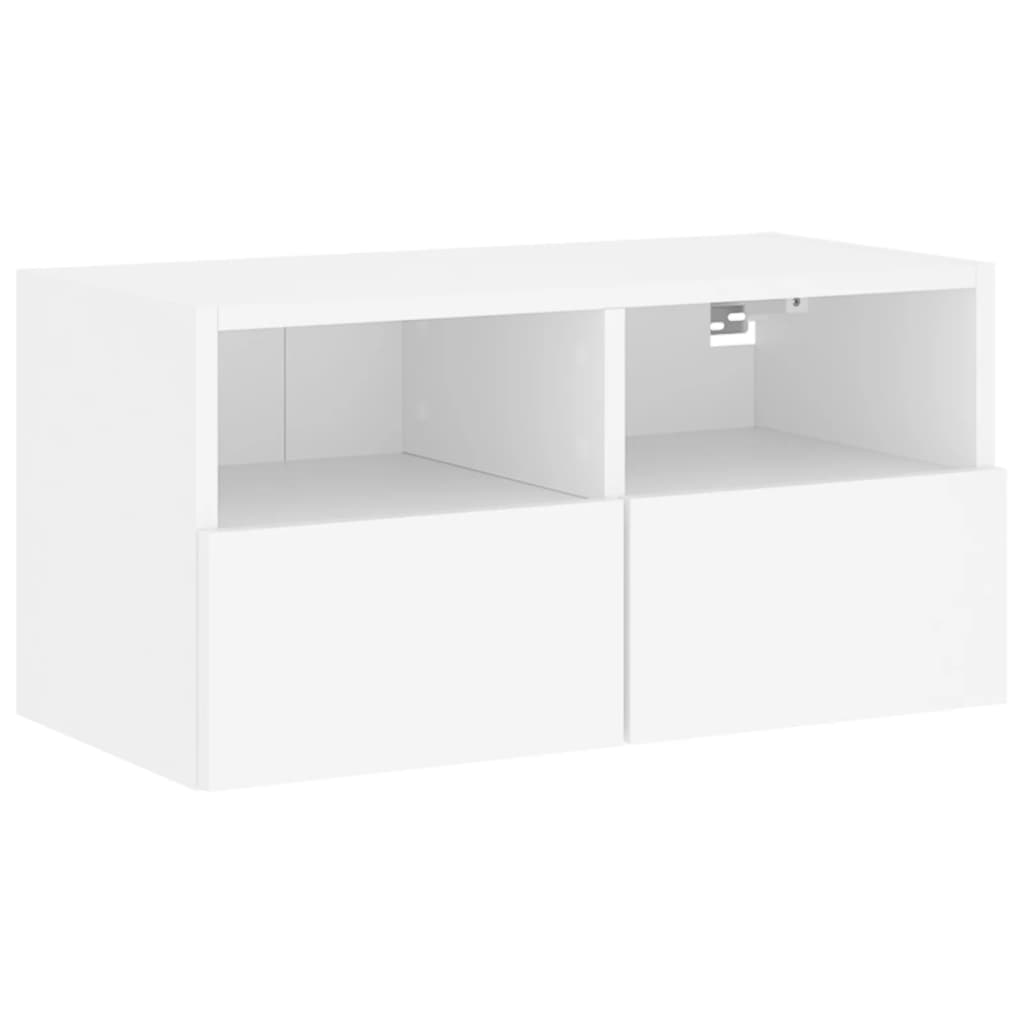 Mobile TV a Parete Bianco 60x30x30 cm in Legno Multistrato - homemem39