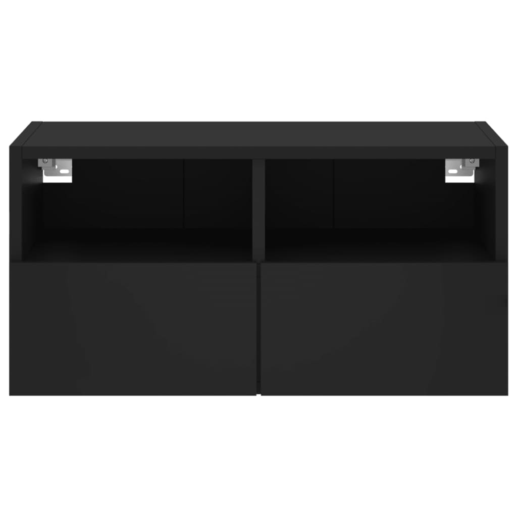 Mobile TV a Parete Nero 60x30x30 cm in Legno Multistrato - homemem39