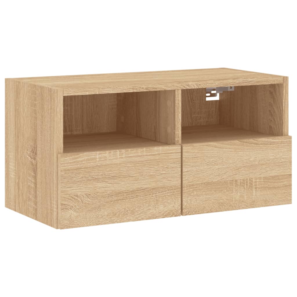 Mobile TV a Parete Rovere Sonoma 60x30x30 cm Legno Multistrato - homemem39