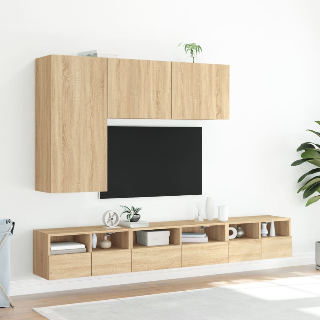 Mobile TV a Parete Rovere Sonoma 60x30x30 cm Legno Multistrato - homemem39