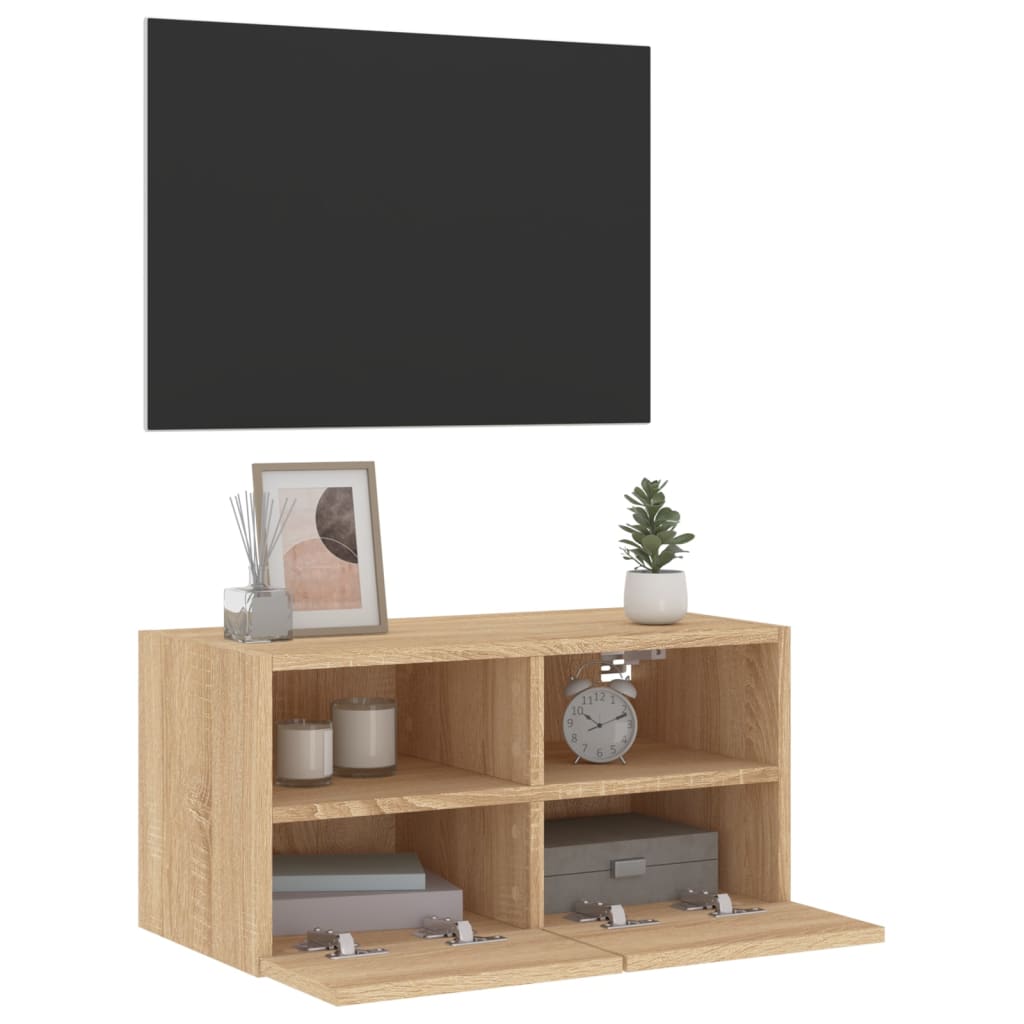 Mobile TV a Parete Rovere Sonoma 60x30x30 cm Legno Multistrato - homemem39