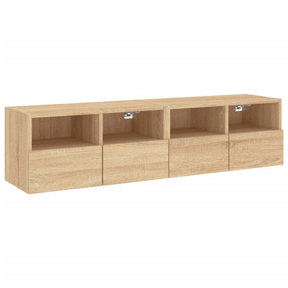 Mobili TV Parete 2pz Rovere Sonoma 60x30x30cm Legno Multistrato - homemem39