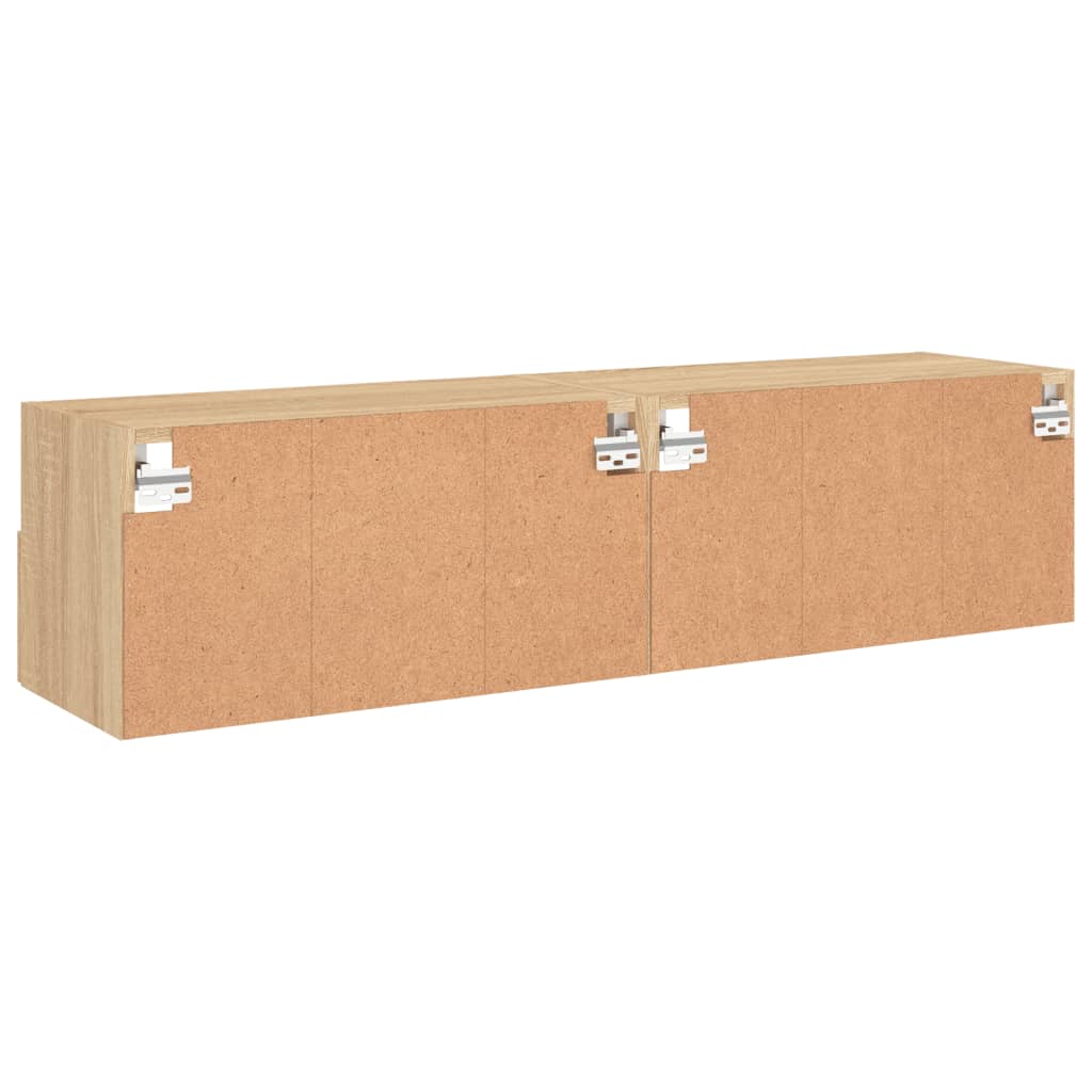 Mobili TV Parete 2pz Rovere Sonoma 60x30x30cm Legno Multistrato - homemem39