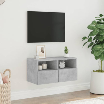 Mobile TV a Parete Grigio Cemento 60x30x30 cm Legno Multistrato - homemem39