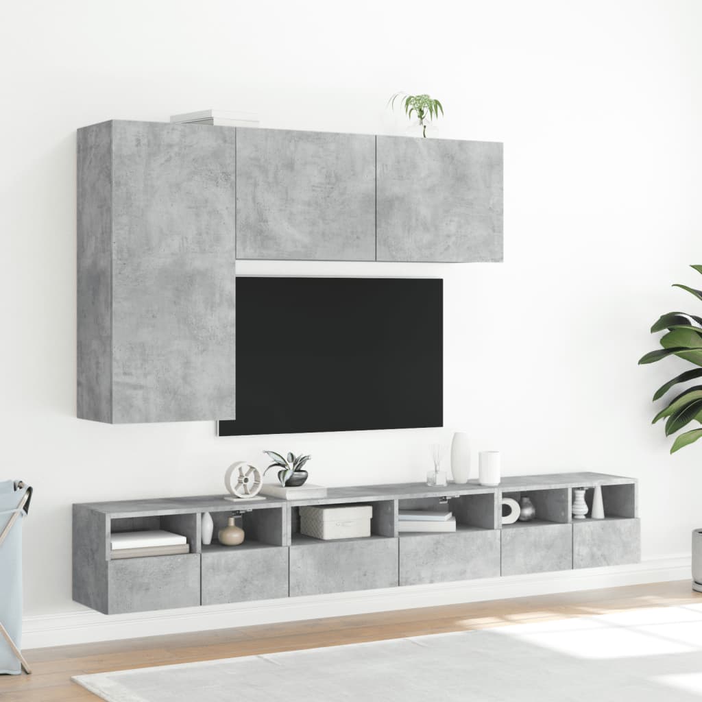 Mobile TV a Parete Grigio Cemento 60x30x30 cm Legno Multistrato - homemem39