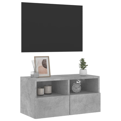 Mobile TV a Parete Grigio Cemento 60x30x30 cm Legno Multistrato - homemem39