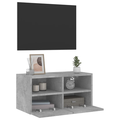 Mobile TV a Parete Grigio Cemento 60x30x30 cm Legno Multistrato - homemem39