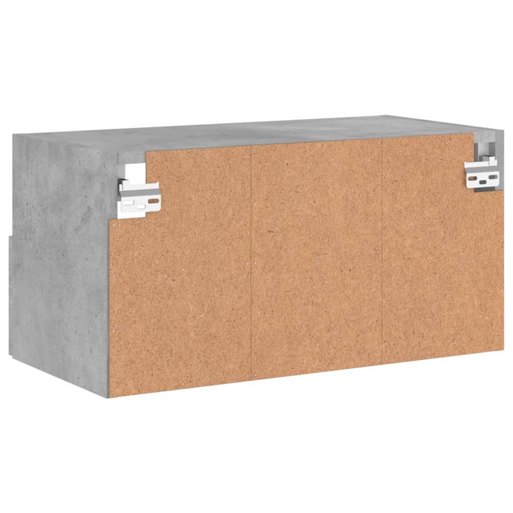 Mobile TV a Parete Grigio Cemento 60x30x30 cm Legno Multistrato - homemem39