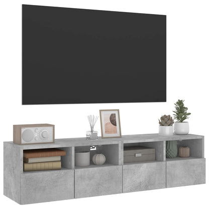 Mobili TV Muro 2pz Grigio Cemento 60x30x30 cm Legno Multistrato - homemem39