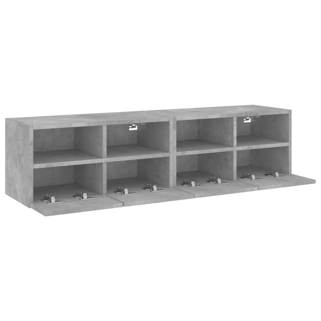 Mobili TV Muro 2pz Grigio Cemento 60x30x30 cm Legno Multistrato - homemem39