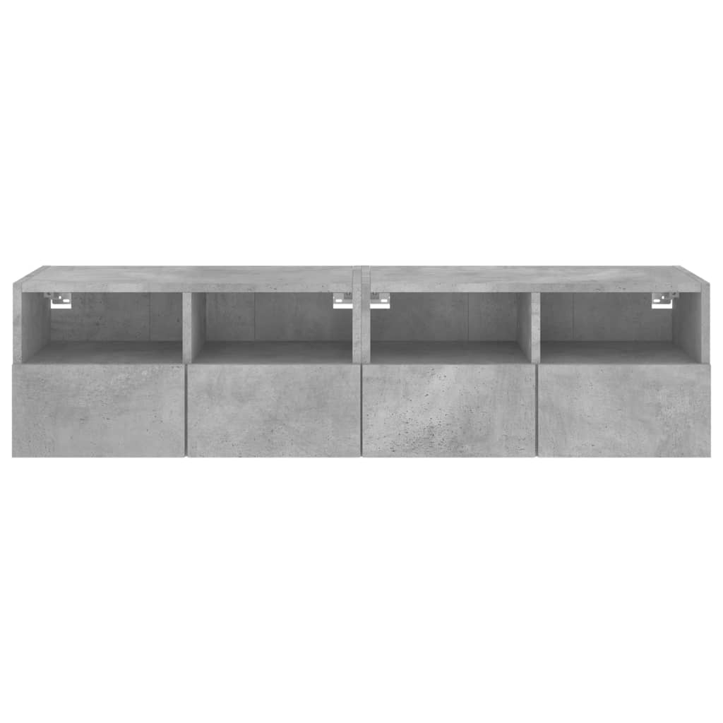 Mobili TV Muro 2pz Grigio Cemento 60x30x30 cm Legno Multistrato - homemem39