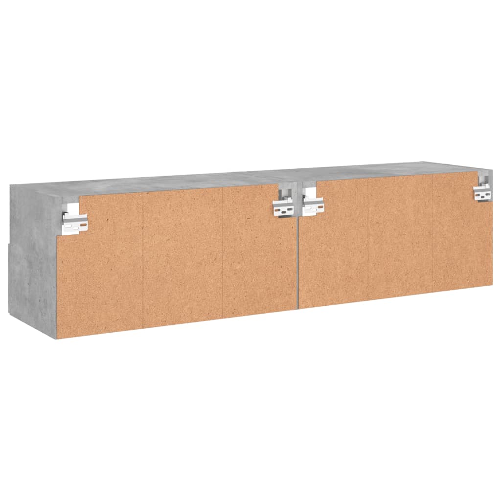 Mobili TV Muro 2pz Grigio Cemento 60x30x30 cm Legno Multistrato - homemem39