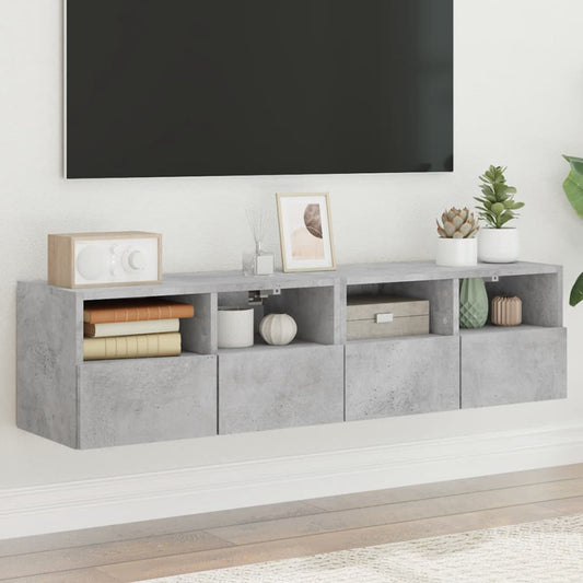 Mobili TV Muro 2pz Grigio Cemento 60x30x30 cm Legno Multistrato - homemem39