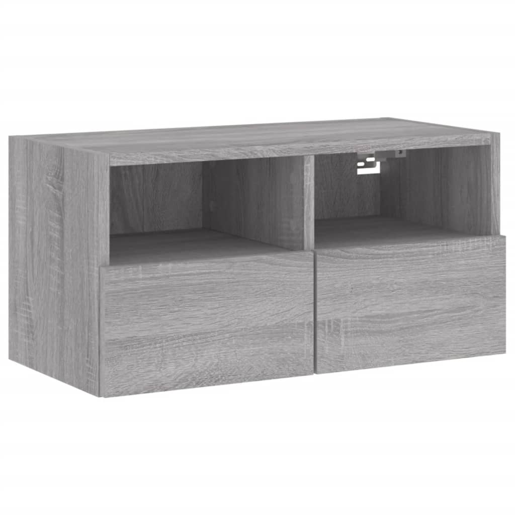 Mobile TV a Parete Grigio Sonoma 60x30x30 cm Legno Multistrato - homemem39