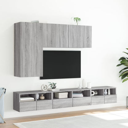 Mobile TV a Parete Grigio Sonoma 60x30x30 cm Legno Multistrato - homemem39