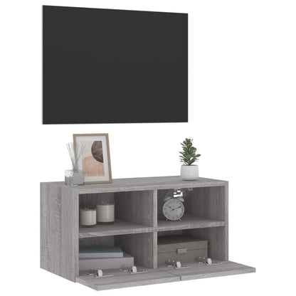 Mobile TV a Parete Grigio Sonoma 60x30x30 cm Legno Multistrato - homemem39