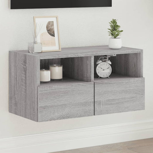 Mobile TV a Parete Grigio Sonoma 60x30x30 cm Legno Multistrato - homemem39