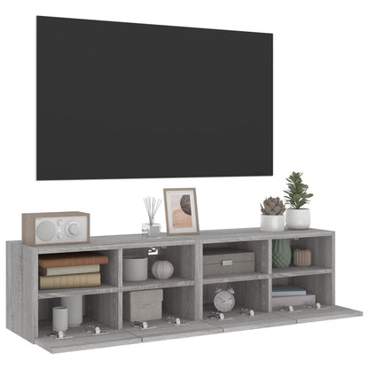 Mobili TV Muro 2pz Grigio Sonoma 60x30x30 cm Legno Multistrato - homemem39