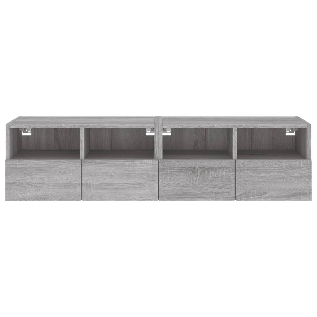 Mobili TV Muro 2pz Grigio Sonoma 60x30x30 cm Legno Multistrato - homemem39