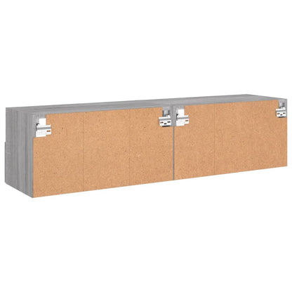 Mobili TV Muro 2pz Grigio Sonoma 60x30x30 cm Legno Multistrato - homemem39