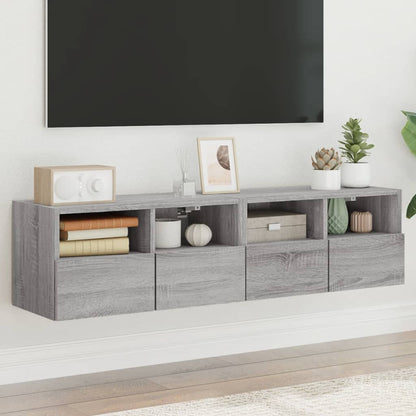 Mobili TV Muro 2pz Grigio Sonoma 60x30x30 cm Legno Multistrato - homemem39