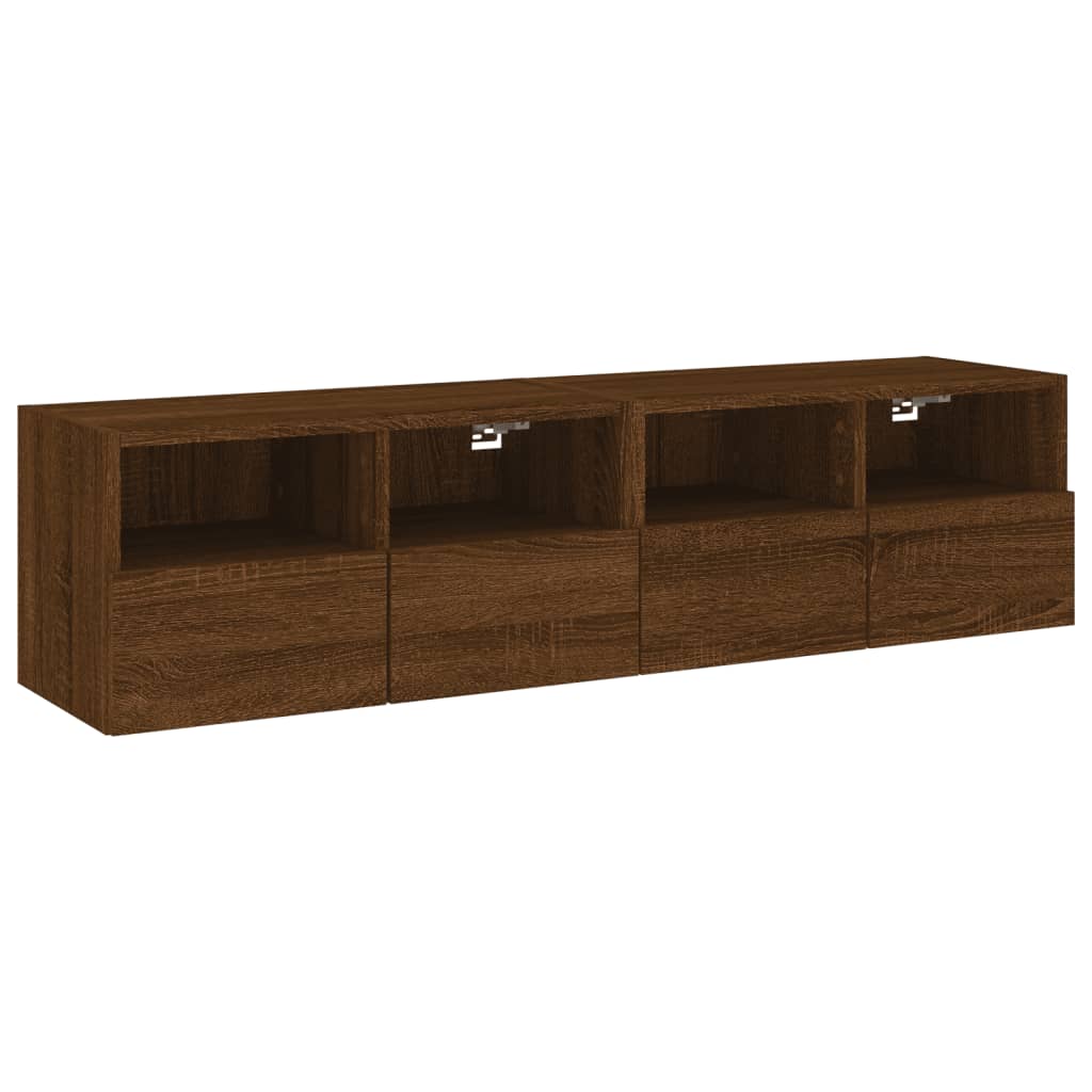 Mobili TV Muro 2 pz Rovere Marrone 60x30x30cm Legno Multistrato - homemem39