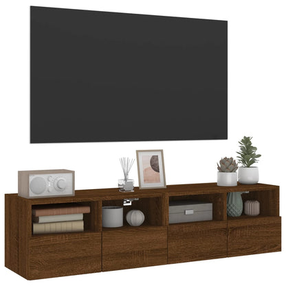 Mobili TV Muro 2 pz Rovere Marrone 60x30x30cm Legno Multistrato - homemem39