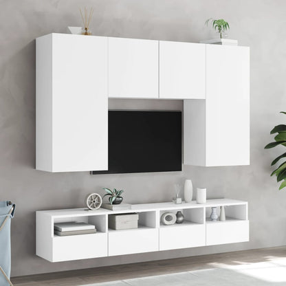 Mobile TV a Parete Bianco 80x30x30 cm in Legno Multistrato - homemem39