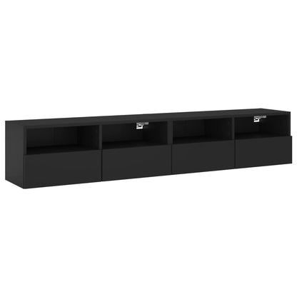 Mobili TV a Parete 2 pz Neri 80x30x30 cm in Legno Multistrato - homemem39