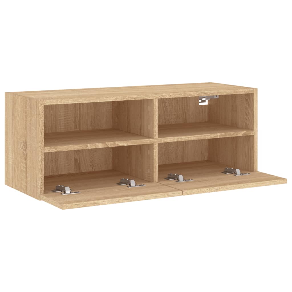 Mobile TV a Parete Rovere Sonoma 80x30x30 cm Legno Multistrato - homemem39