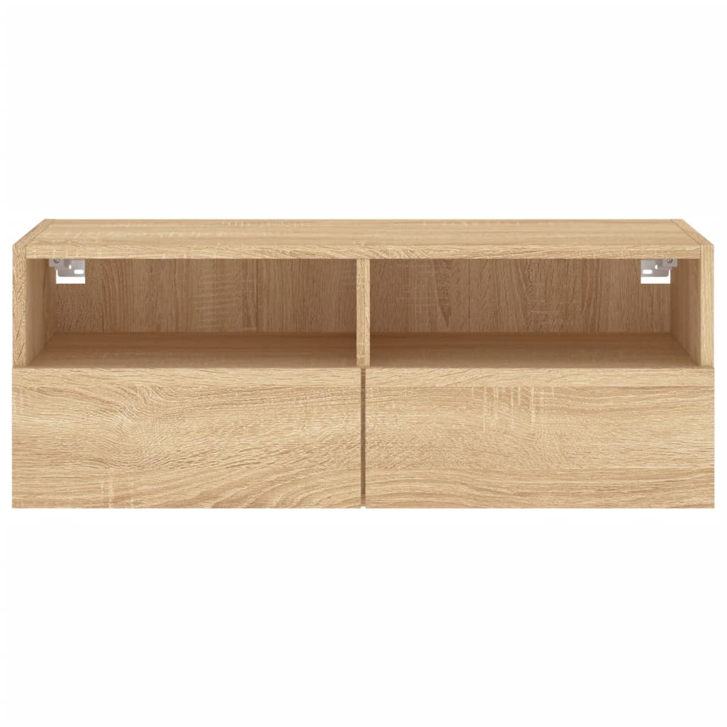 Mobile TV a Parete Rovere Sonoma 80x30x30 cm Legno Multistrato - homemem39