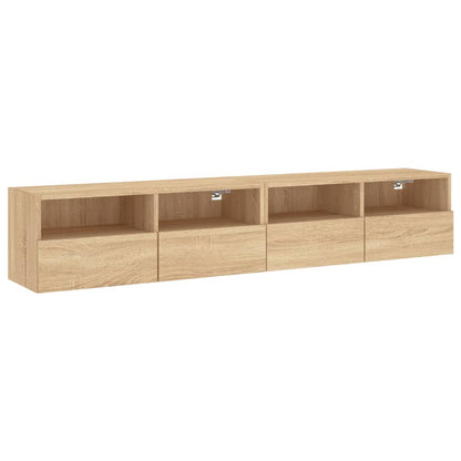 Mobili TV Parete 2pz Rovere Sonoma 80x30x30cm Legno Multistrato - homemem39