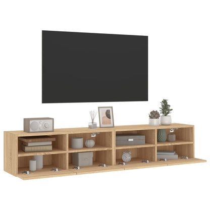 Mobili TV Parete 2pz Rovere Sonoma 80x30x30cm Legno Multistrato - homemem39