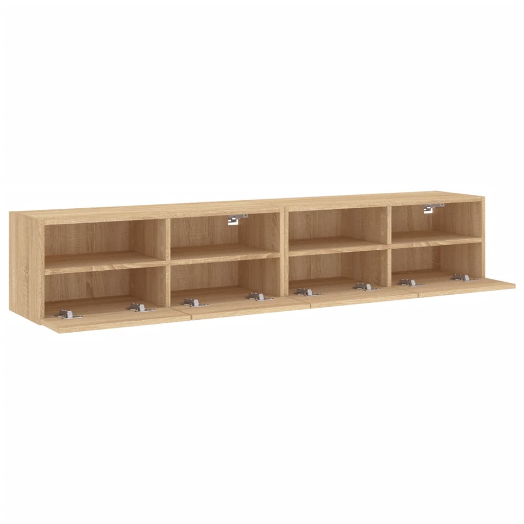 Mobili TV Parete 2pz Rovere Sonoma 80x30x30cm Legno Multistrato - homemem39