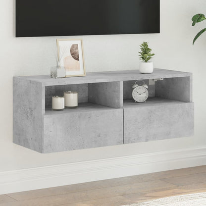 Mobile TV a Parete Grigio Cemento 80x30x30 cm Legno Multistrato - homemem39