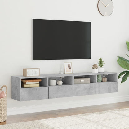 Mobili TV Muro 2pz Grigio Cemento 80x30x30 cm Legno Multistrato - homemem39