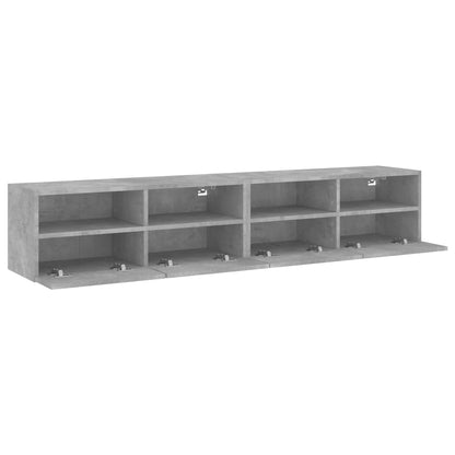 Mobili TV Muro 2pz Grigio Cemento 80x30x30 cm Legno Multistrato - homemem39