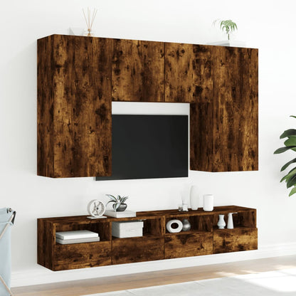 Mobili TV a Muro 2 pz Rovere Fumo 80x30x30 cm Legno Multistrato - homemem39